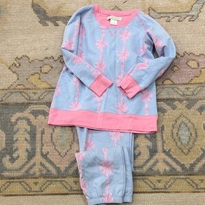 The Beaufort Bonnet Company Pink and Blue floral print  jogger set